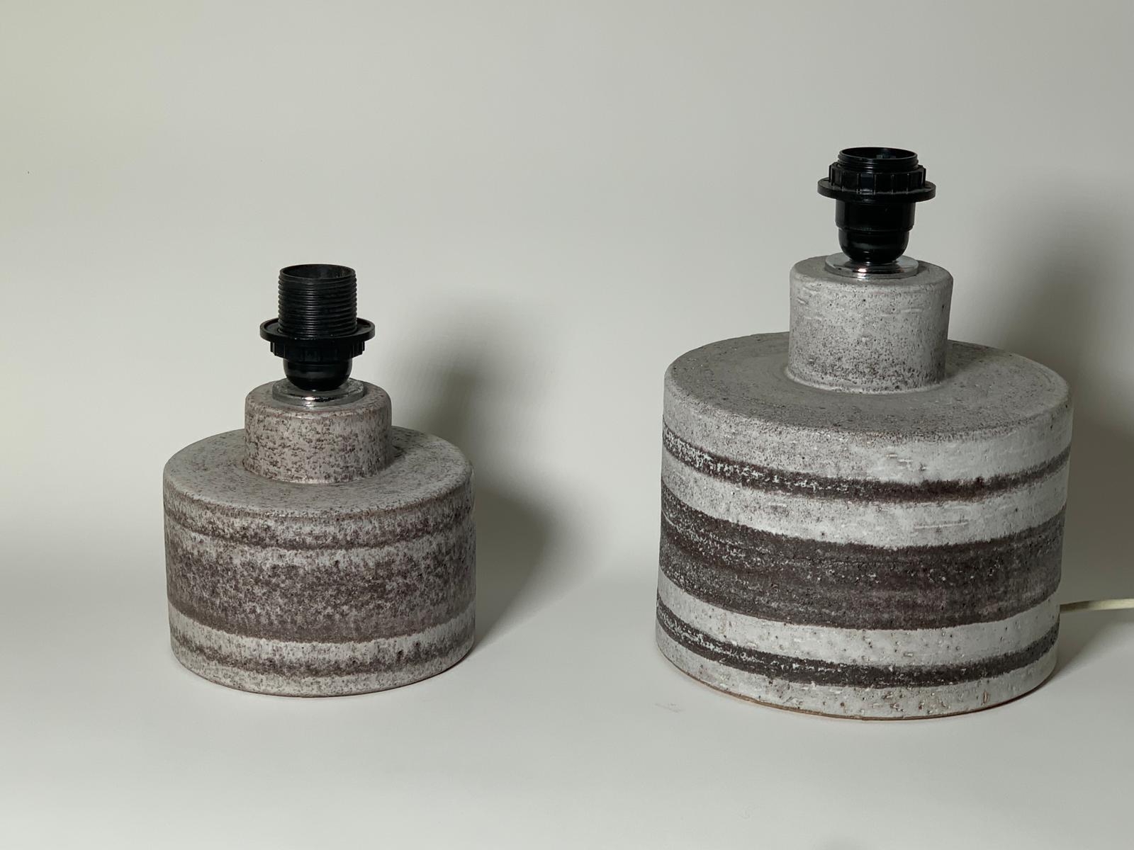 Mid-20th Century Two Gres Lamp Bases from the 1960s
