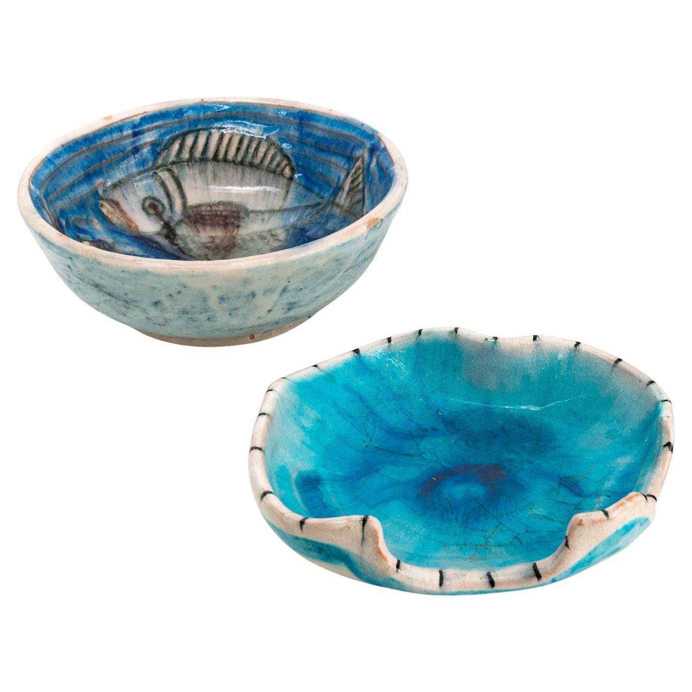 Due ciotole in ceramica dello Studio Guido Gambone, Italia, anni '50