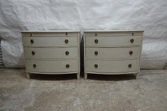 Two Gustavian Style Barrel Front Chest Of Drawers