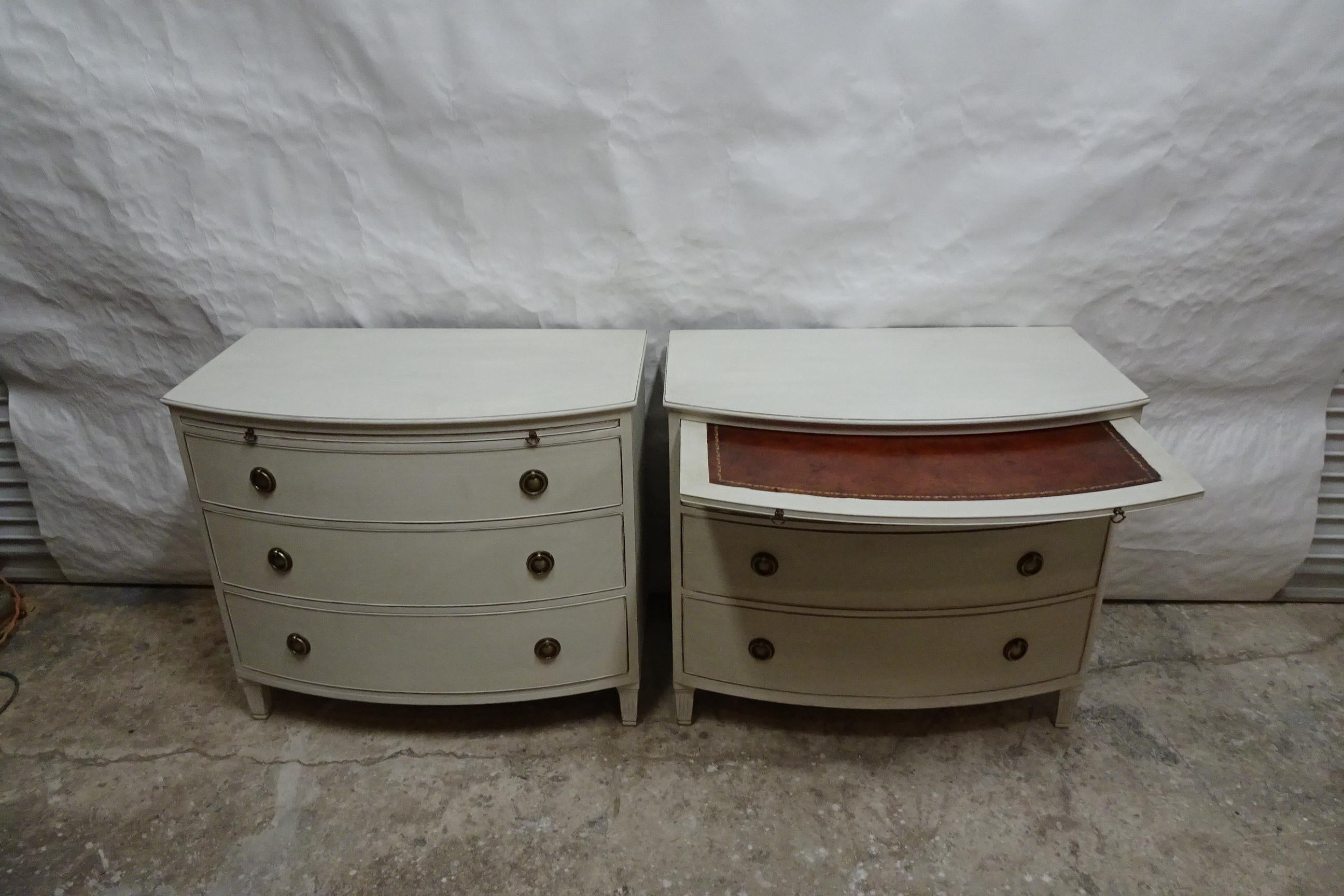 Mid-20th Century Two Gustavian Style Barrel Front Chest Of Drawers