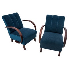 Two H-227 Armchairs from the 1930s, Designed by J. Halabala, Art Deco Style