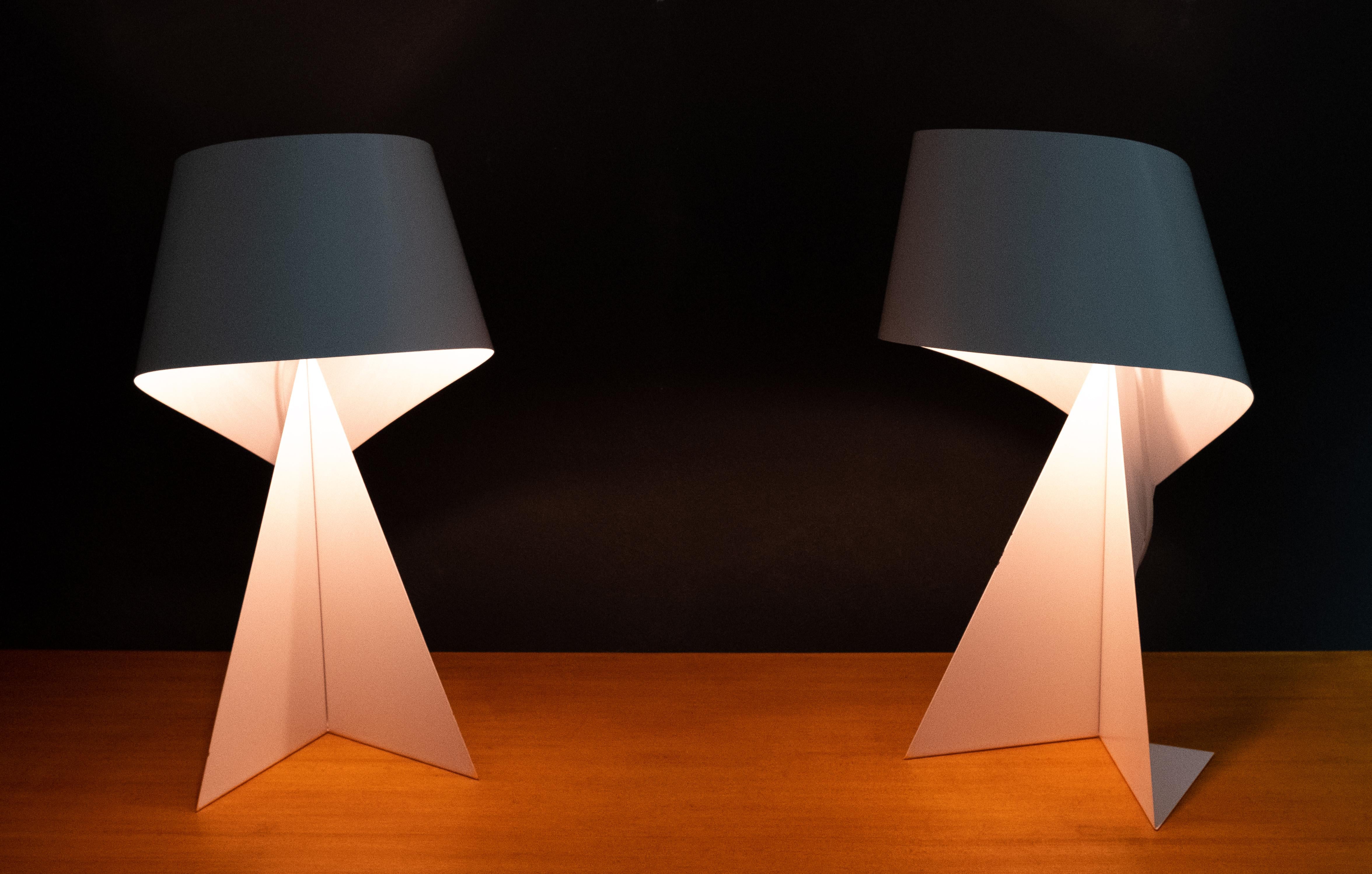Métal Deux lampes de table à ruban Habitat en vente