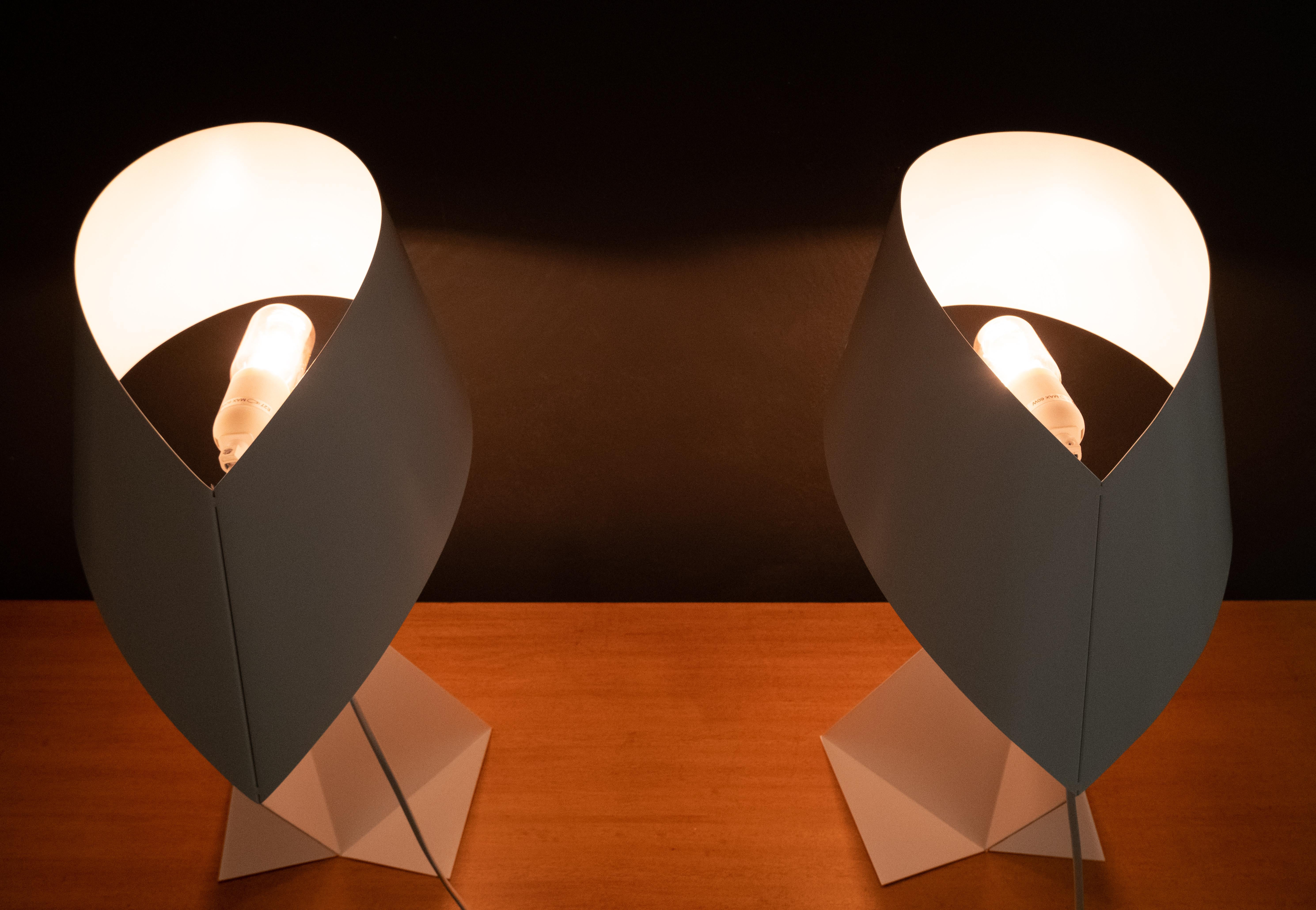 Late 20th Century Two Habitat Ribbon Table Lamps For Sale