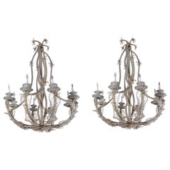 Vintage Two, Hand Beaded, Sicilian Chandeliers