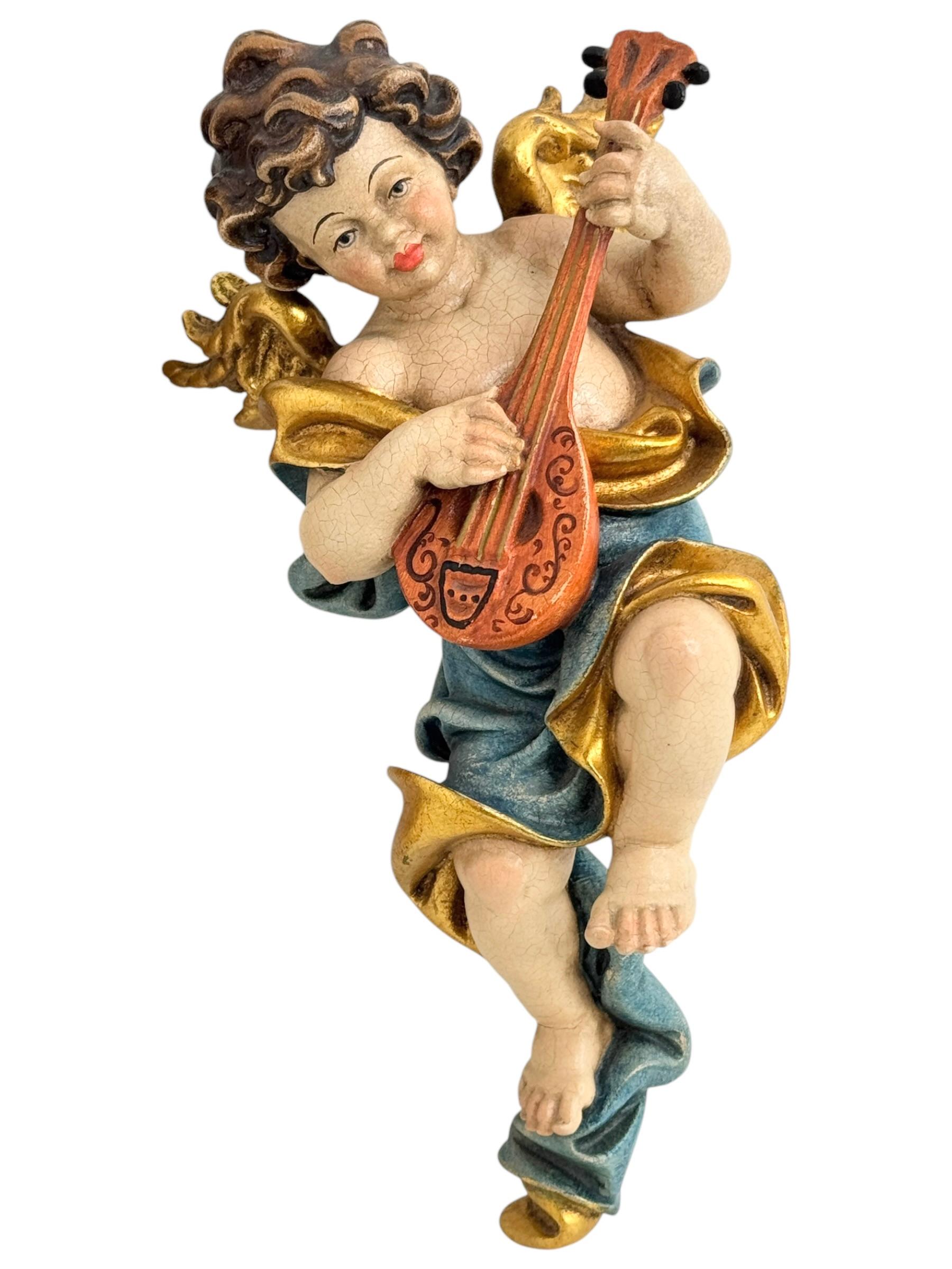 Two Hand Carved Musician Cherub Angel Germany, 1960s For Sale 3