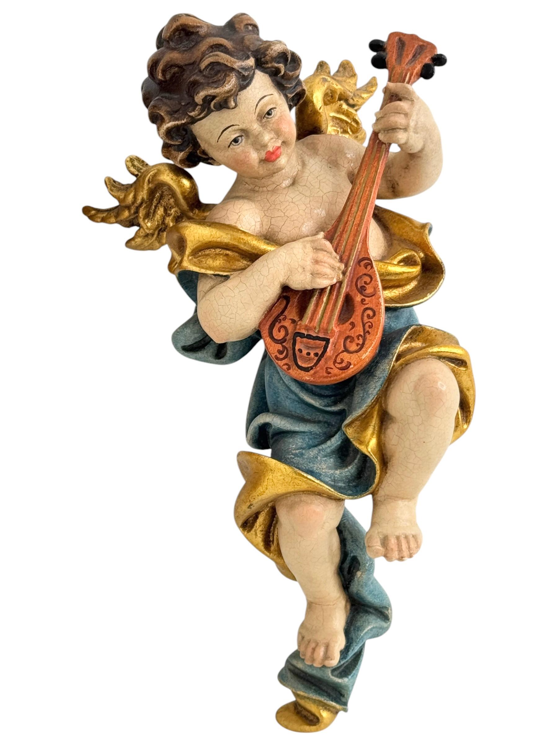 Two Hand Carved Musician Cherub Angel Germany, 1960s For Sale 4