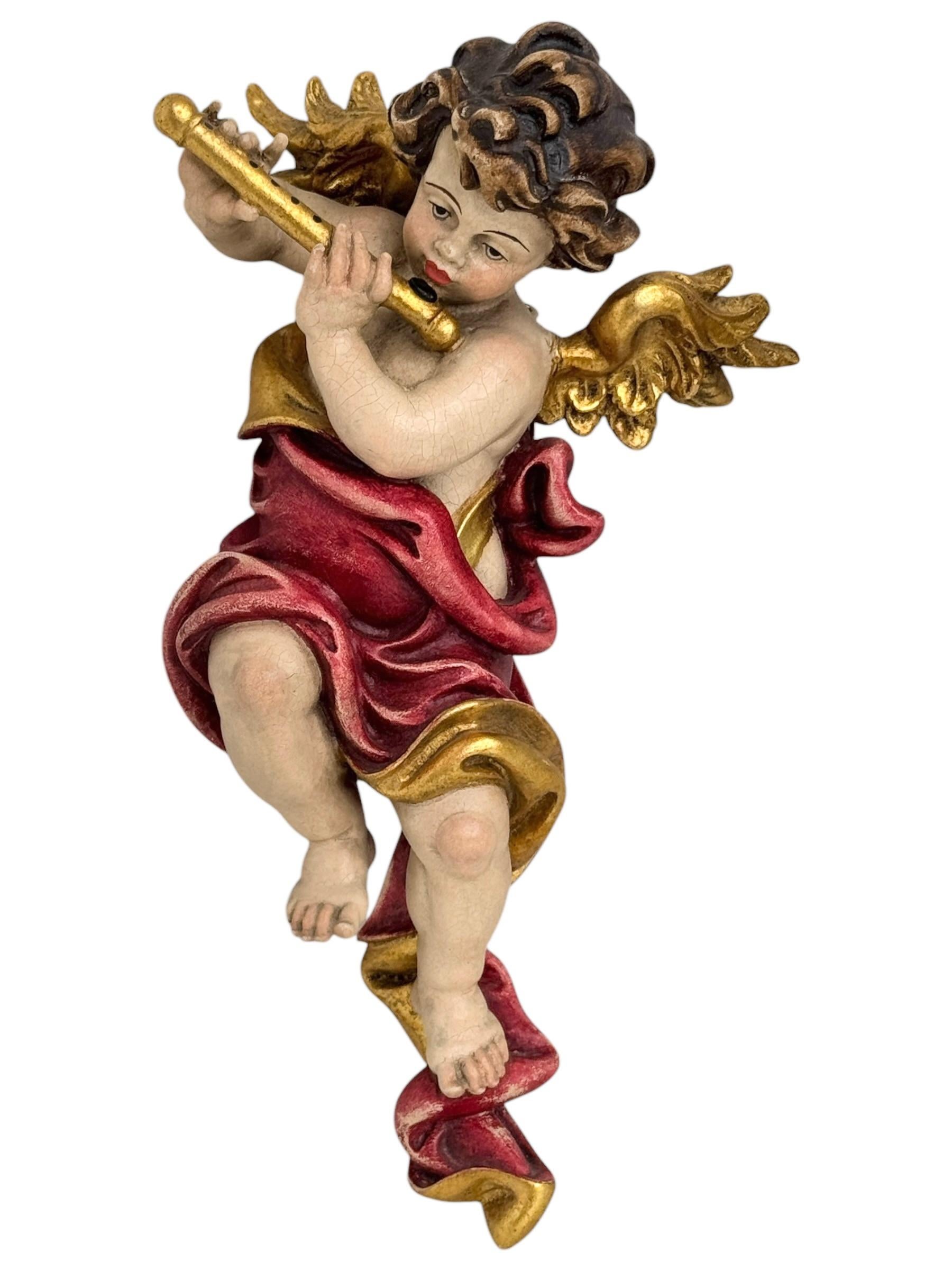 Baroque Two Hand Carved Musician Cherub Angel Germany, 1960s For Sale