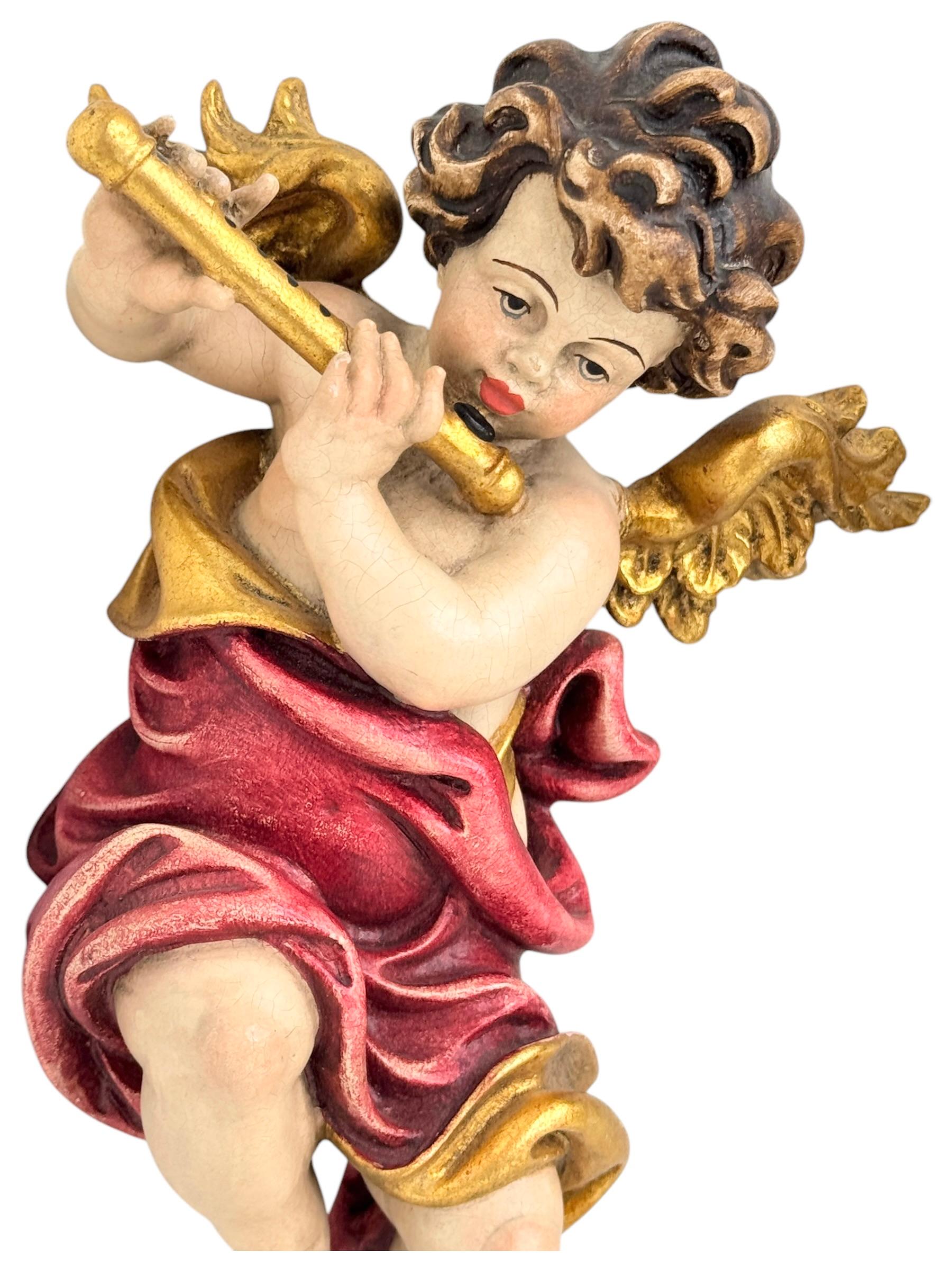 Hand-Carved Two Hand Carved Musician Cherub Angel Germany, 1960s For Sale