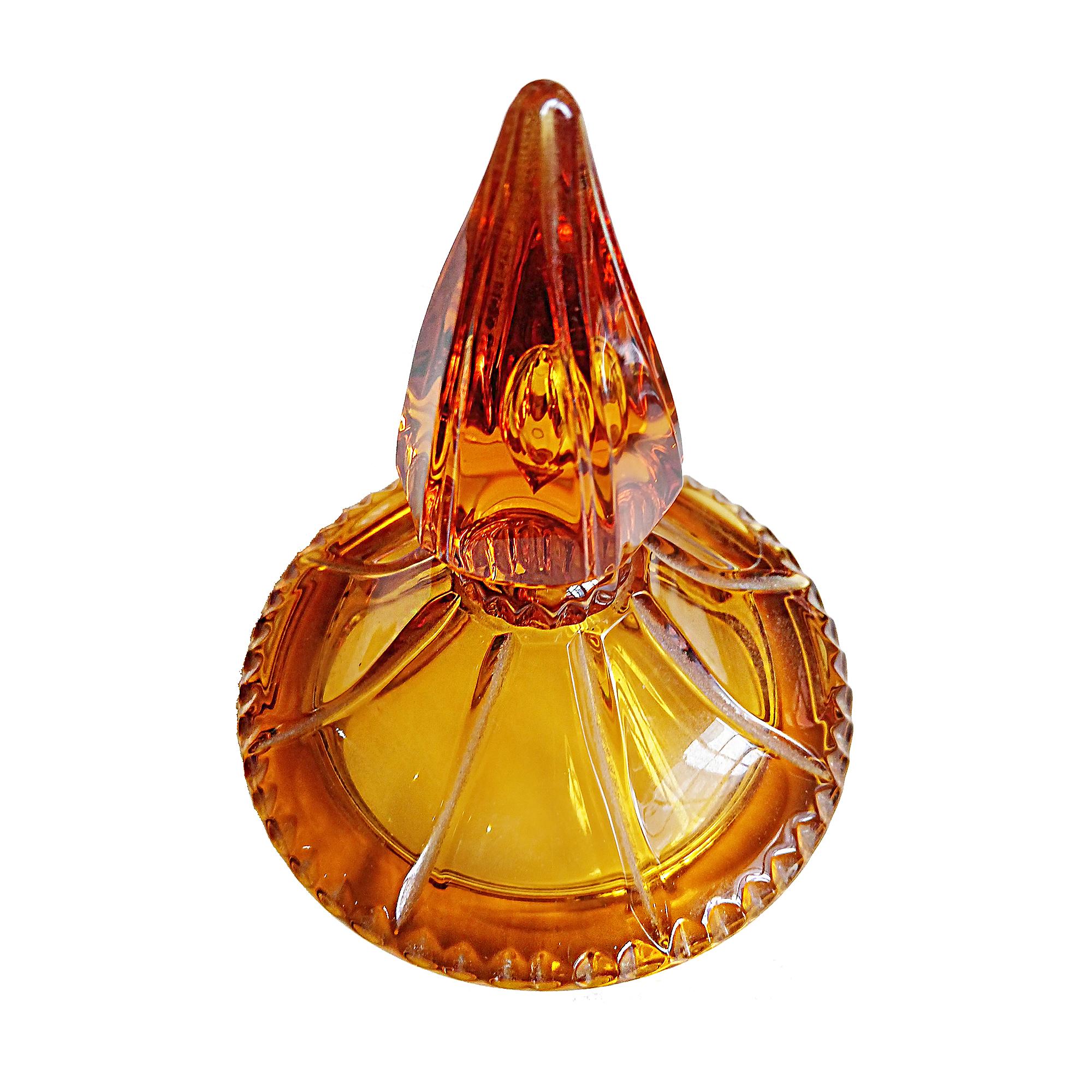 Two Amber Crystal Vases, Hand-Made in Italy 5
