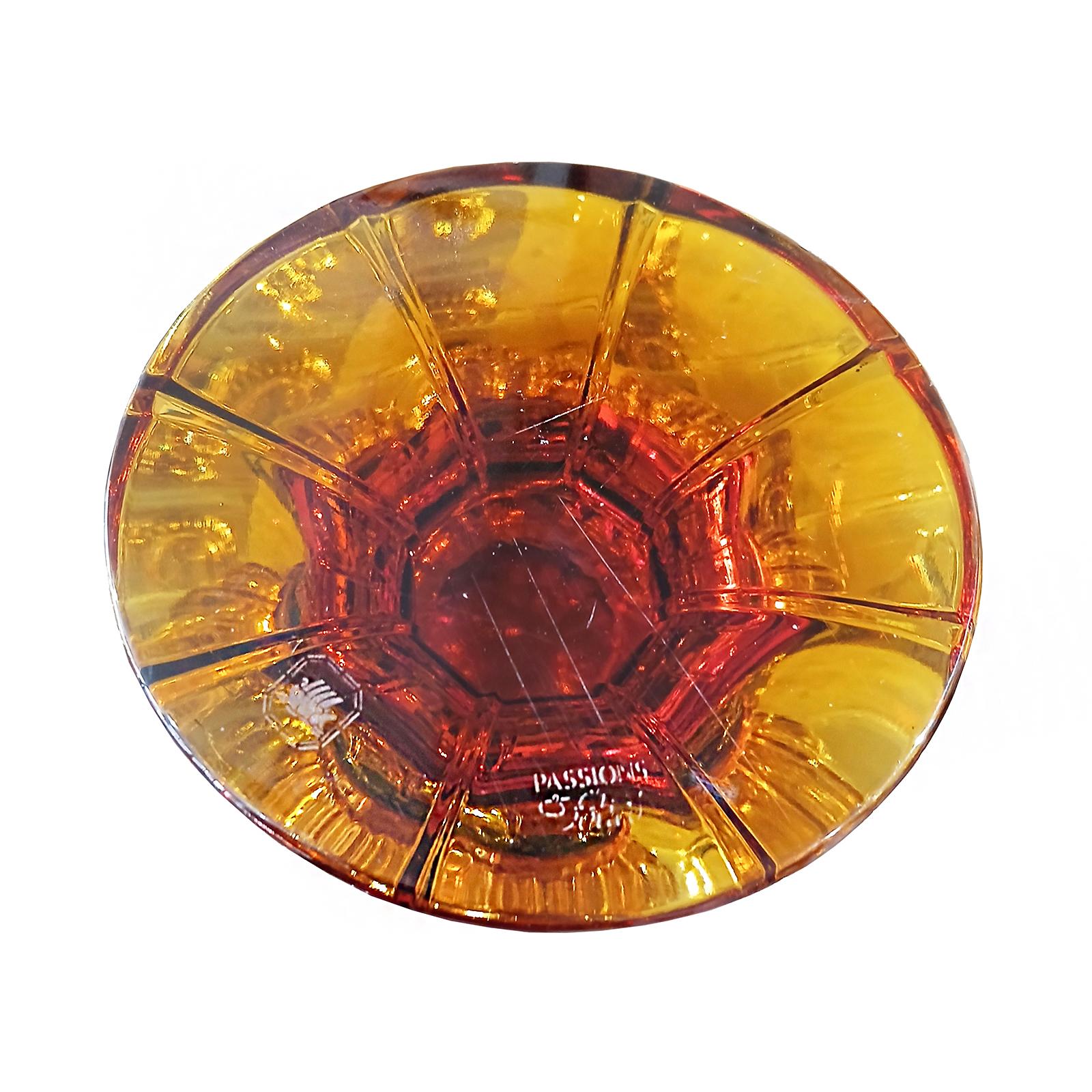 Two Amber Crystal Vases, Hand-Made in Italy 7