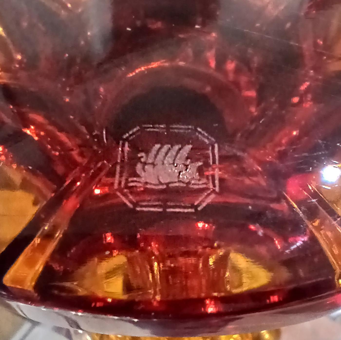 Two Amber Crystal Vases, Hand-Made in Italy 9