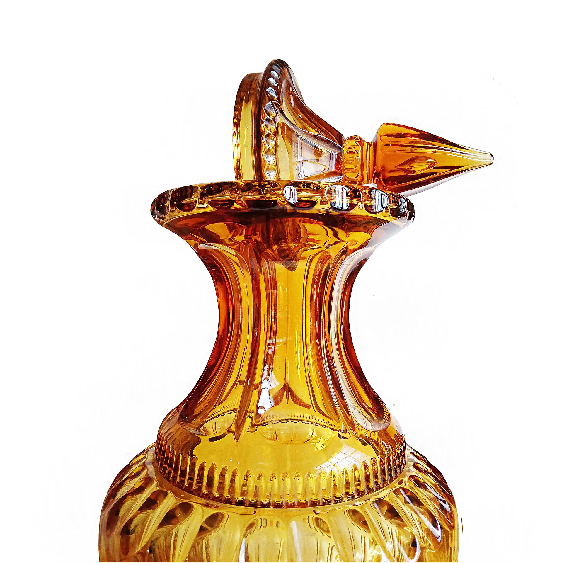 Two Amber Crystal Vases, Hand-Made in Italy 2