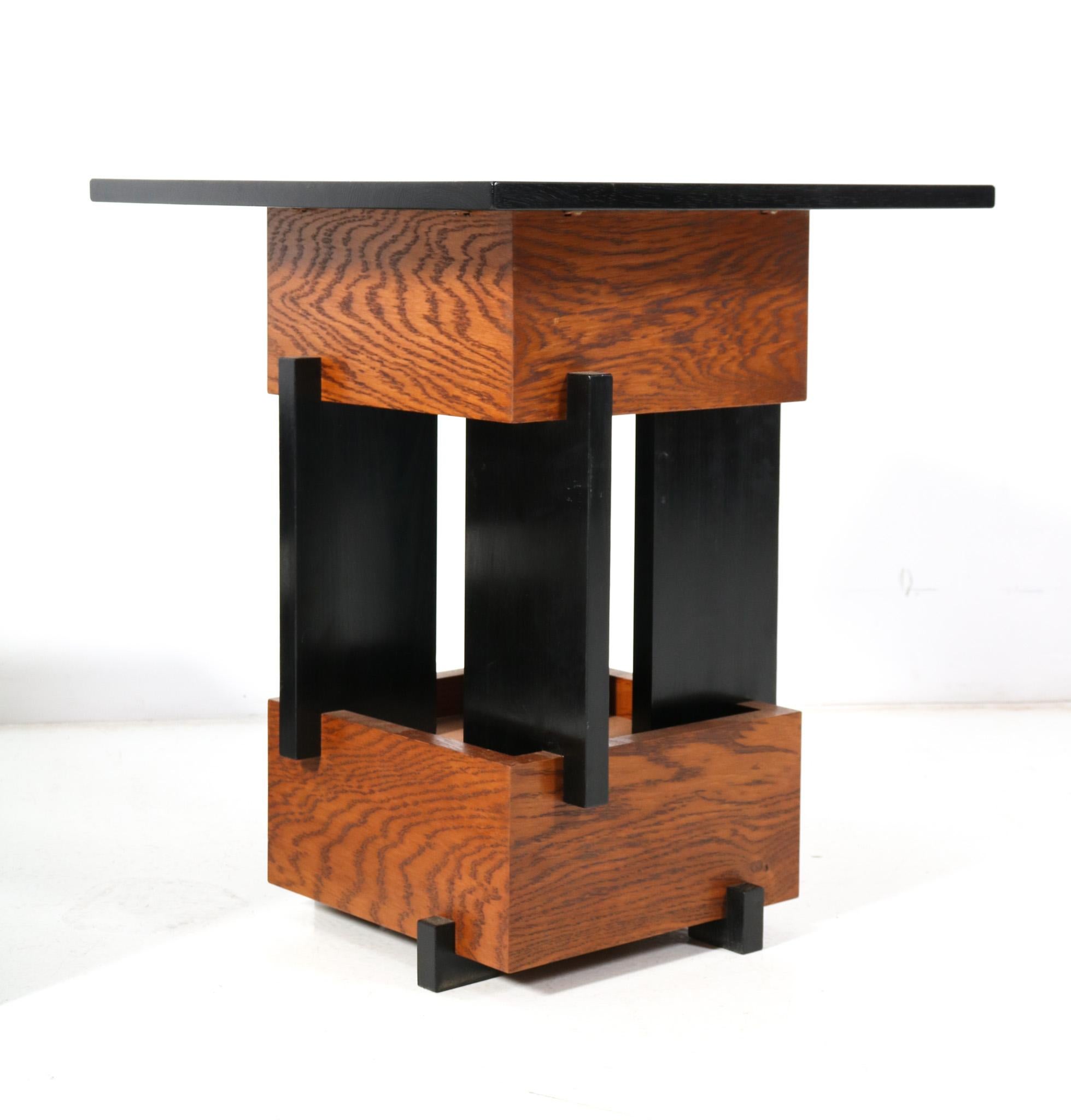 Two Handmade Oak Art Deco Modernist Side Tables Cor Alons Style, 2023 For Sale 5
