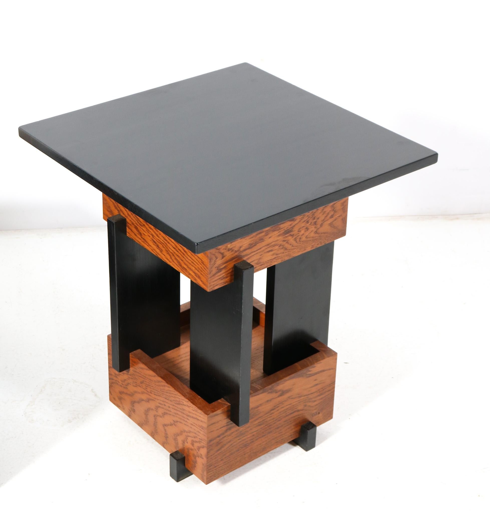Two Handmade Oak Art Deco Modernist Side Tables Cor Alons Style, 2023 For Sale 6