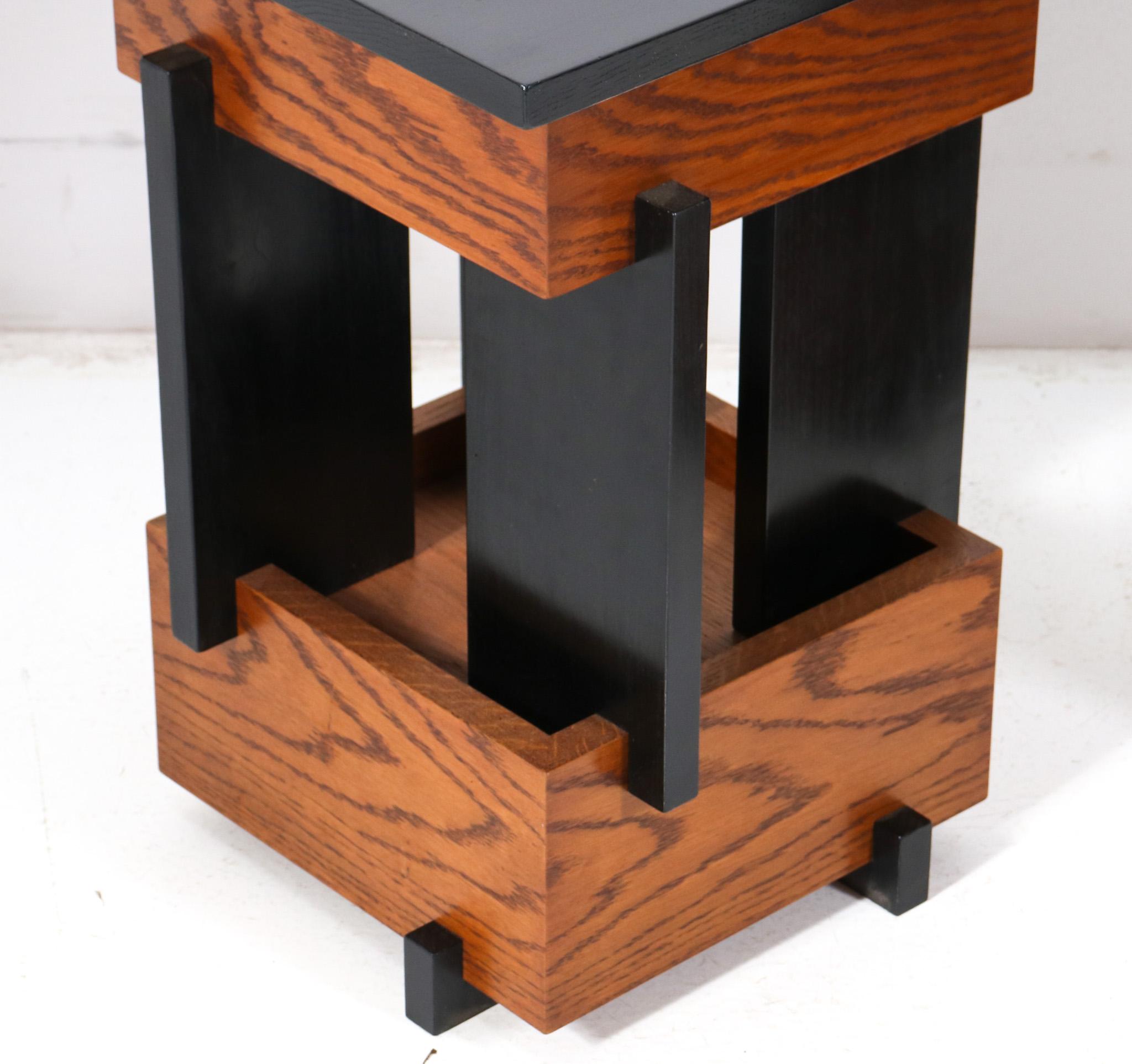 Two Handmade Oak Art Deco Modernist Side Tables Cor Alons Style, 2023 For Sale 1