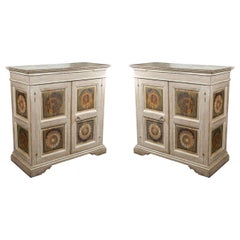 Two Hand Painted 19th Century, Tuscan Cabinets