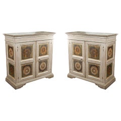 Two Hand Painted 19th Century, Tuscan Cabinets