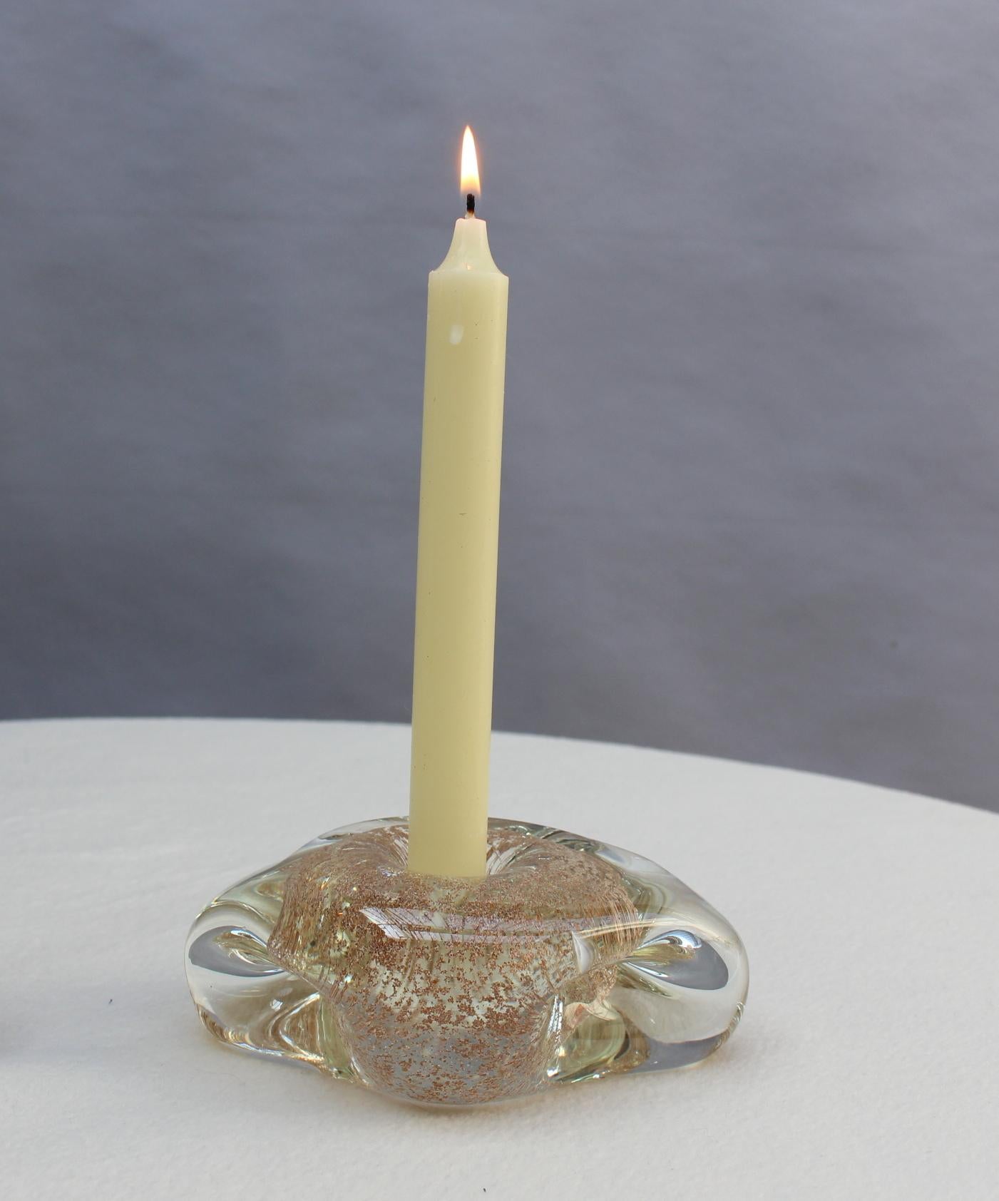 Kerzenständer aus mundgeblasenem Glas von Andre Thuret (als Paar erhältlich)   im Angebot 9