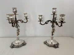 Two Handcrafted Candelabra in 800 Silver, Works of Art