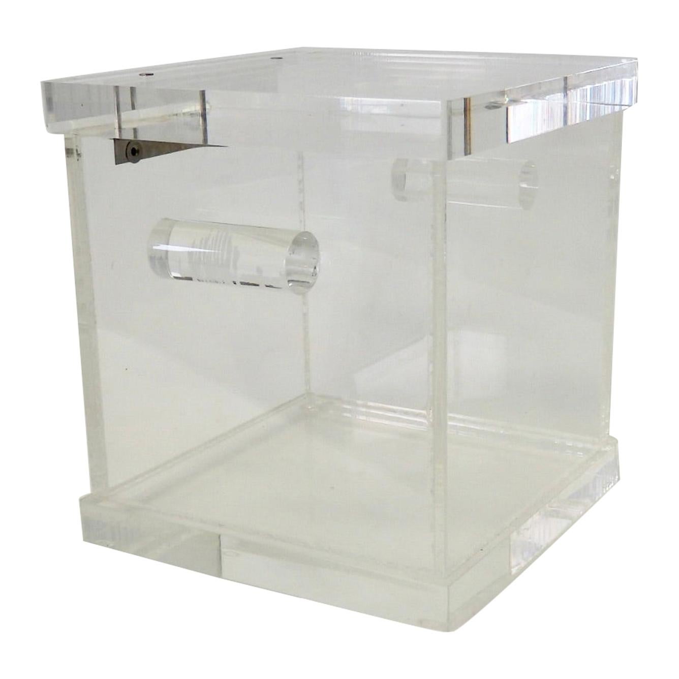 Lucite Ice Bucket with Swivel Lid at 1stDibs