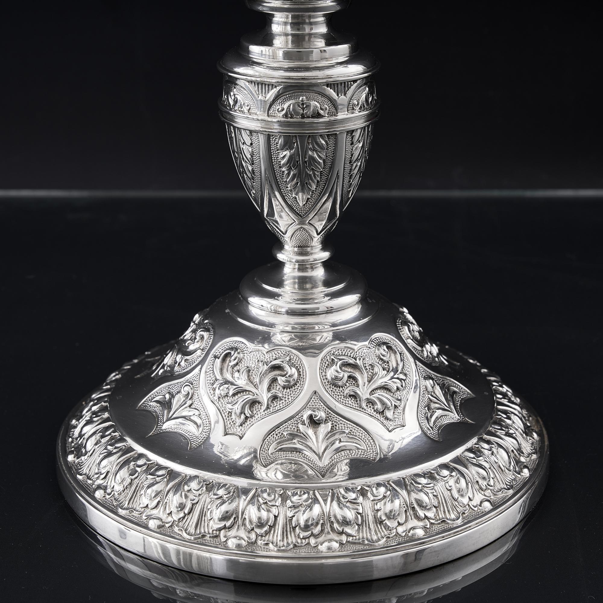 Sterling Silver Two-handled antique sterling silver trophy comport