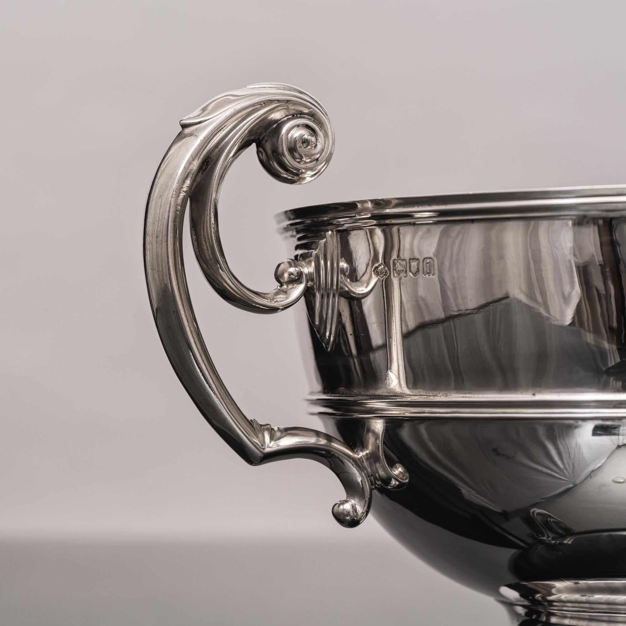 Early 20th Century Two-handled Edwardian silver rose bowl