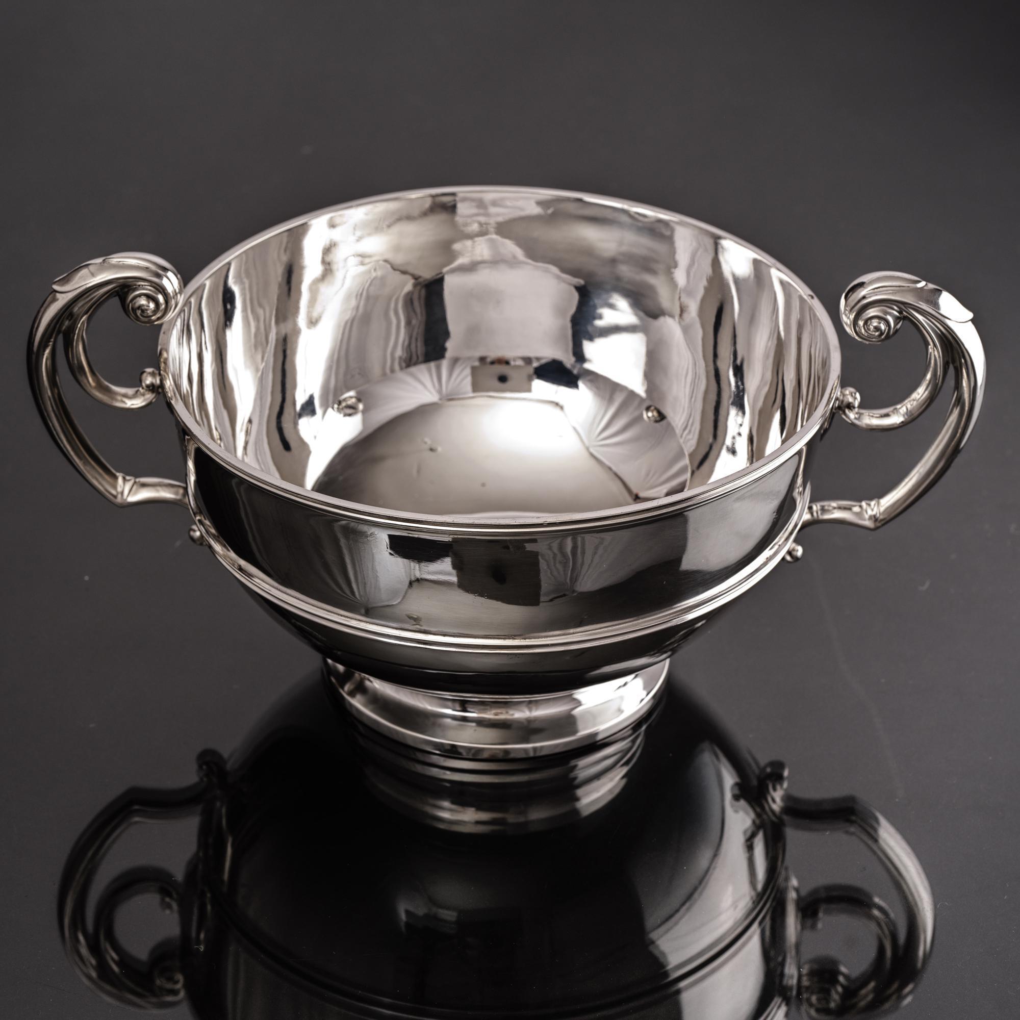 Two-handled Edwardian silver rose bowl 2