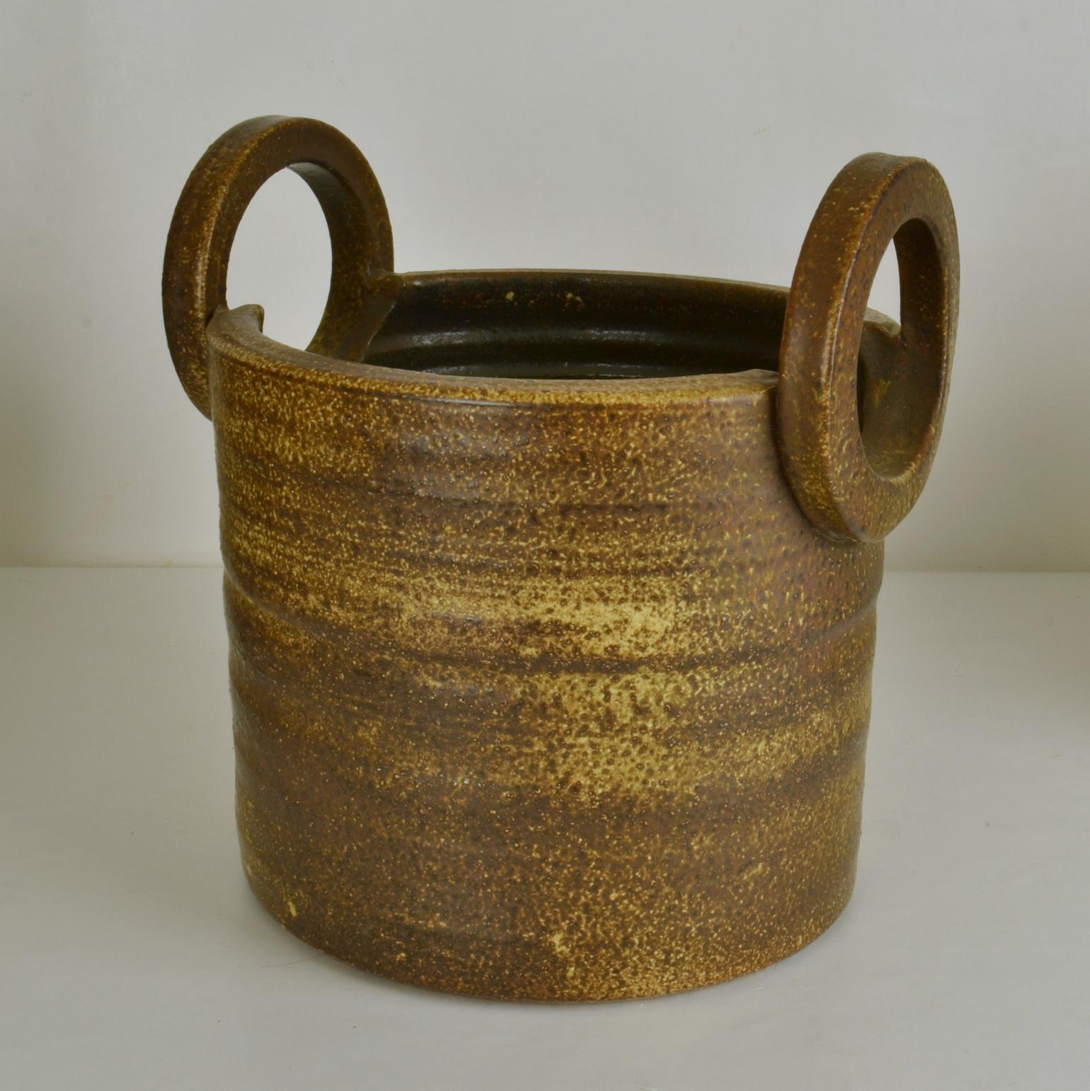 Mid-Century Modern Large Sculptural Studio Ceramic Planter by Mobach 1970's For Sale