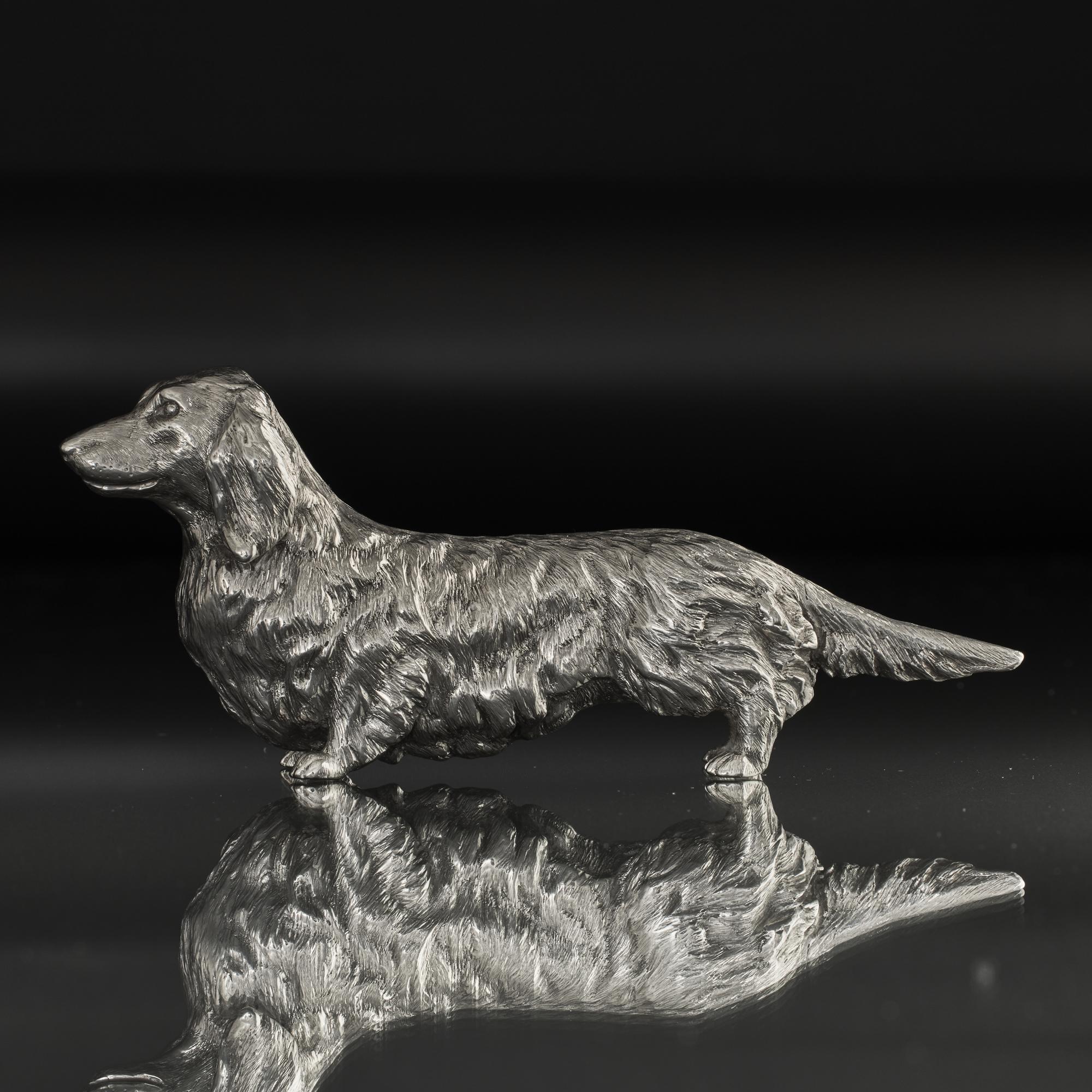 Silver long-haired dachshund model For Sale 1