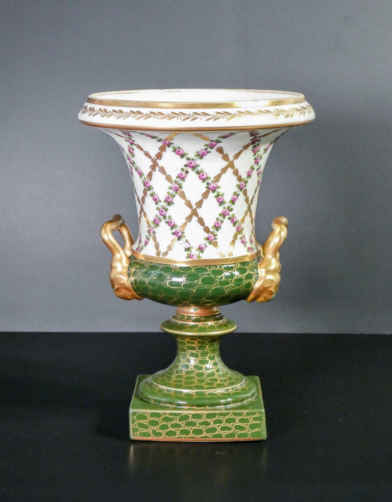 TwoHandled Vase in Sèvres Porcelain, Modeled and Painted by Hand, France For Sale at 1stDibs