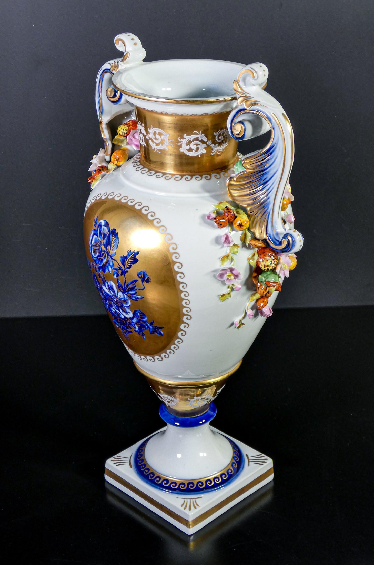 Two-Handled Vase in Sèvres Porcelain, Modeled and Painted by Hand, France 3