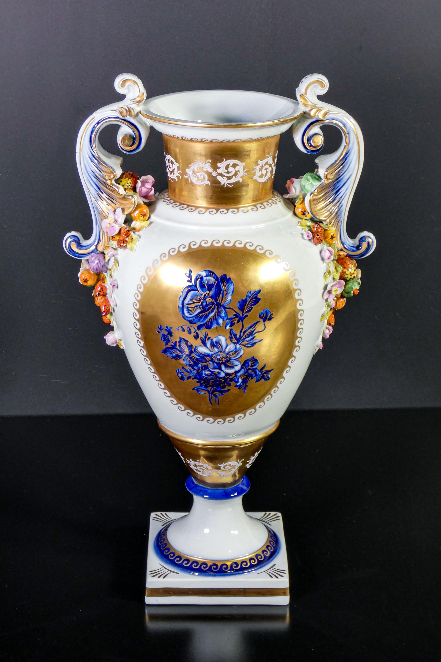 Two-Handled Vase in Sèvres Porcelain, Modeled and Painted by Hand, France 4