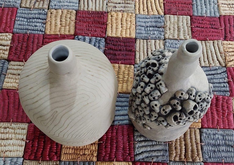 Hand-Crafted Two Handmade Mezcal Vessels by Omar Hernández in Clay For Sale