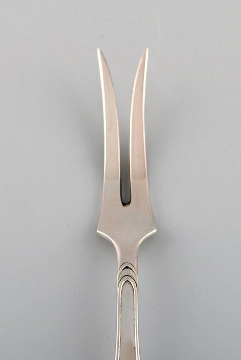 Two Hans Hansen Silverware No. 2 Cold Meat Forks in Silver, 1930's In Excellent Condition For Sale In Copenhagen, DK