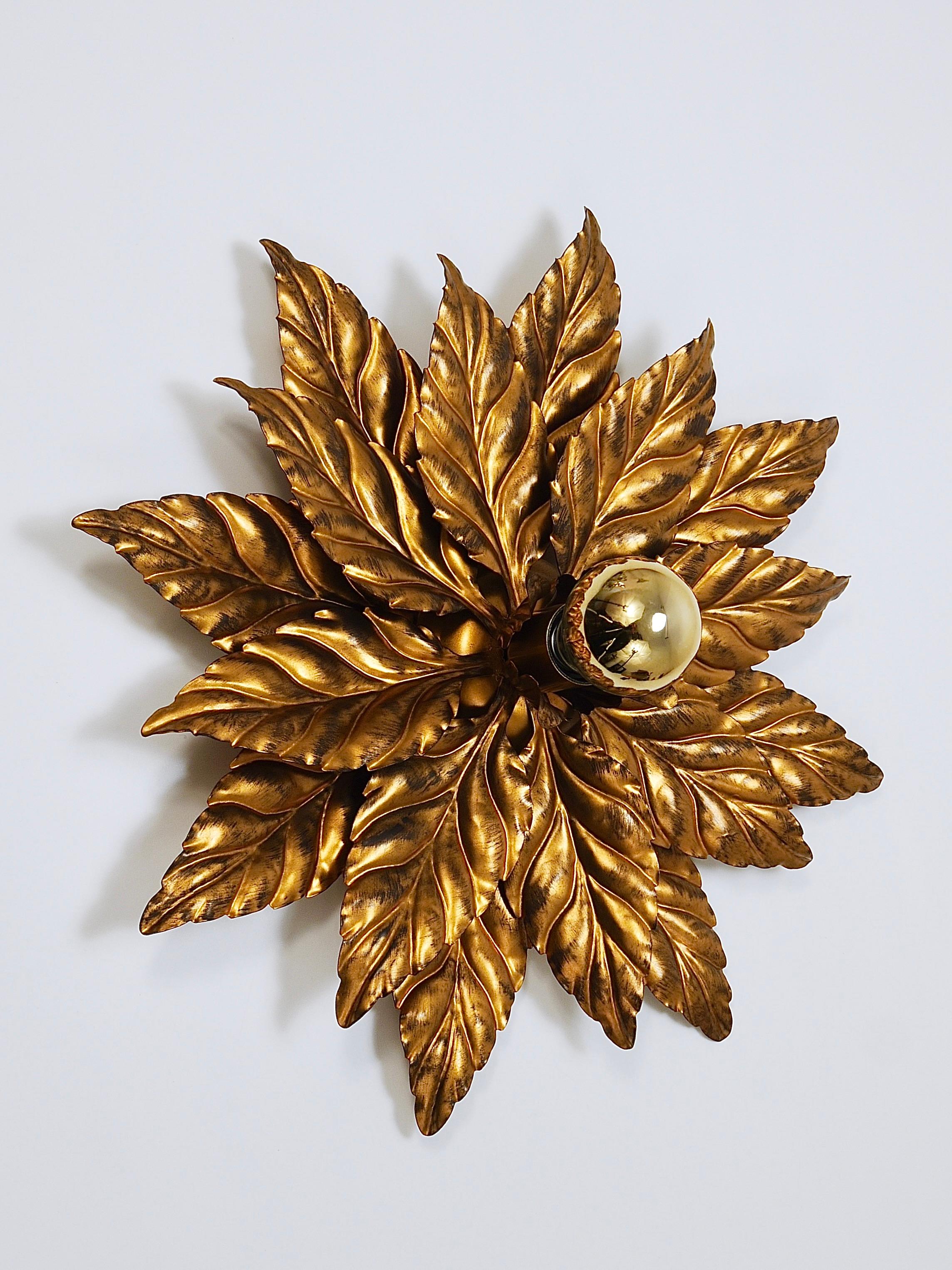 4x Hans Kögl Hollywood Regency Florentine Gilt metallo parete soffitto luce sconce in vendita 7