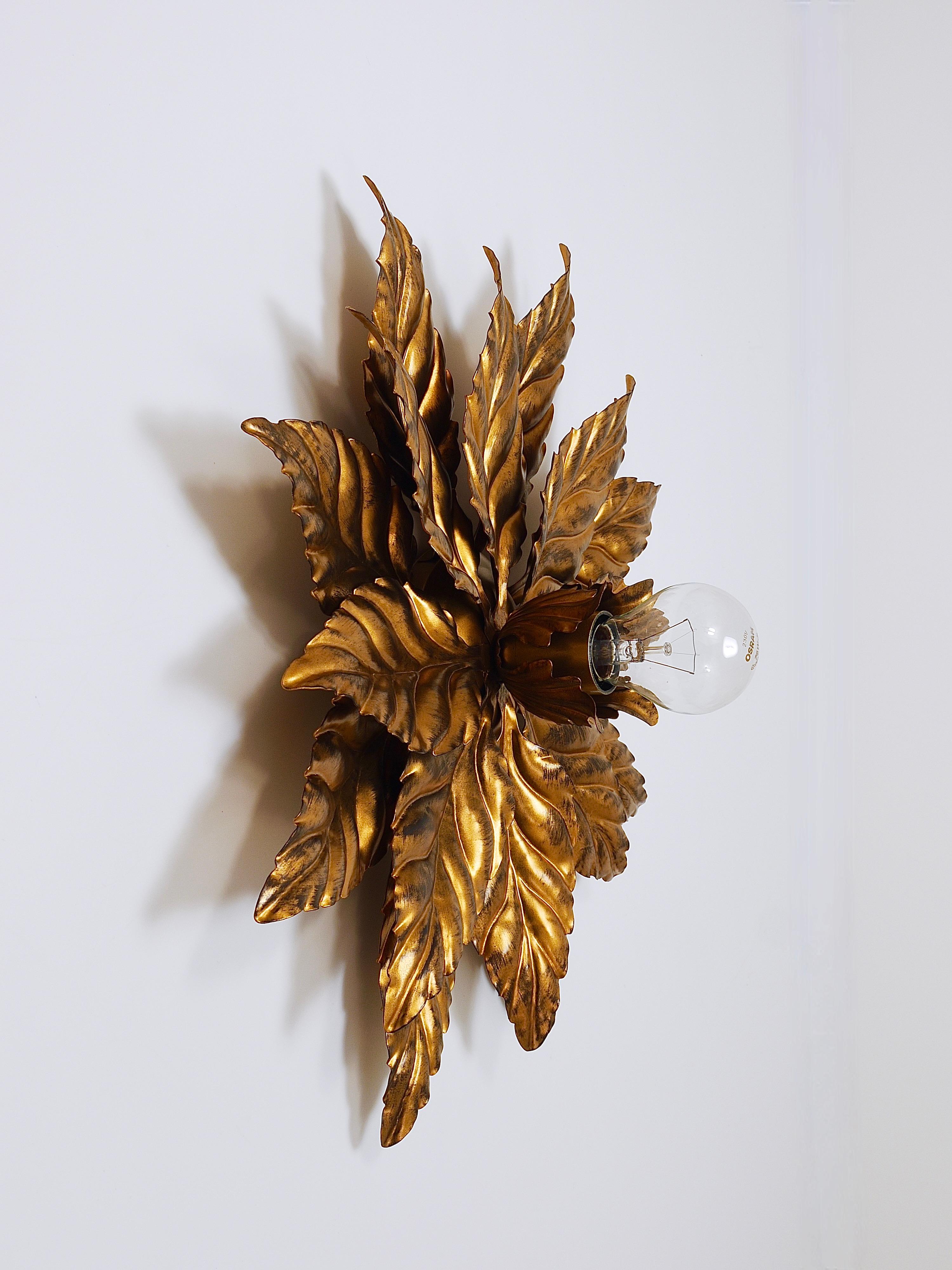 4x Hans Kögl Hollywood Regency Florentine Gilt metallo parete soffitto luce sconce in vendita 9