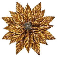 4x Hans Kögl Hollywood Regency Florentine Gilt Metal Wall Ceiling Light Sconce