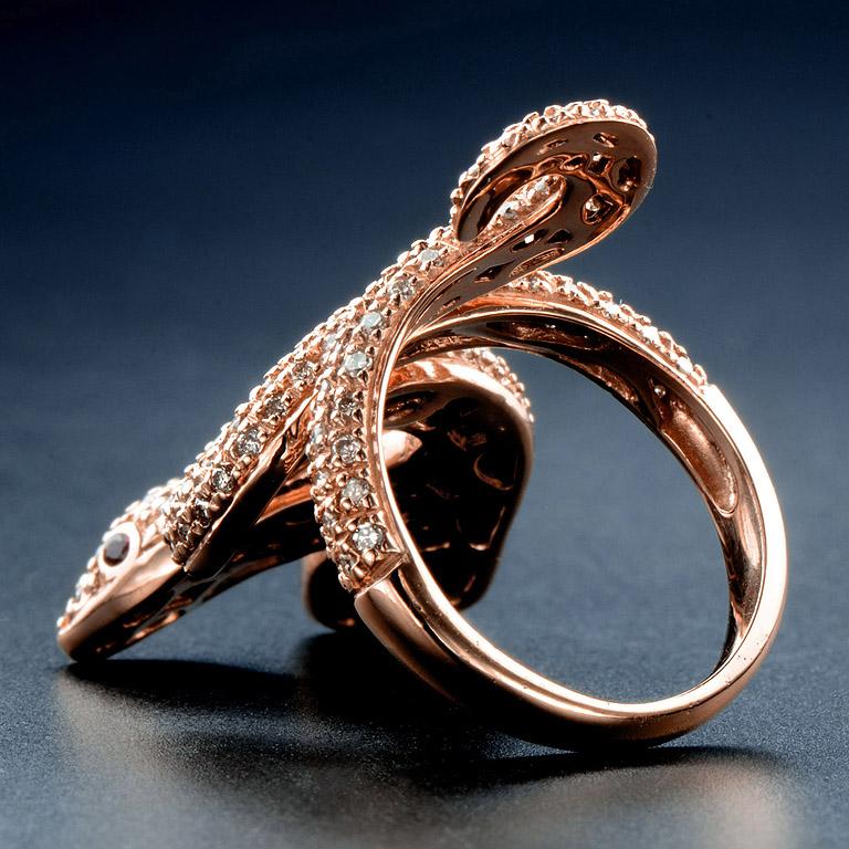 Victorian Ruby Diamond Two-Head Snake Ring