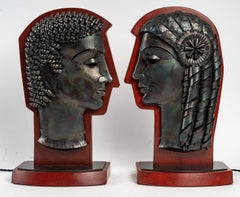 Vintage Two heads by Léon Masson