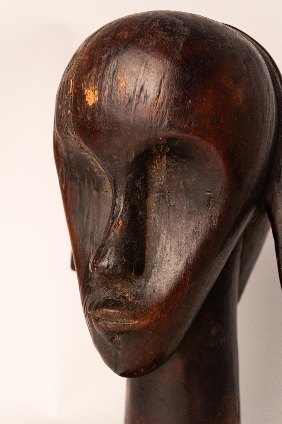 Relicario de dos cabezas Fang, s. XX Gabonés en venta
