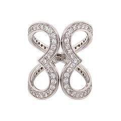 Two Hearts Diamond Ring Featuring Pavé Set Round Brilliant Cut Diamonds 1.57 Ct