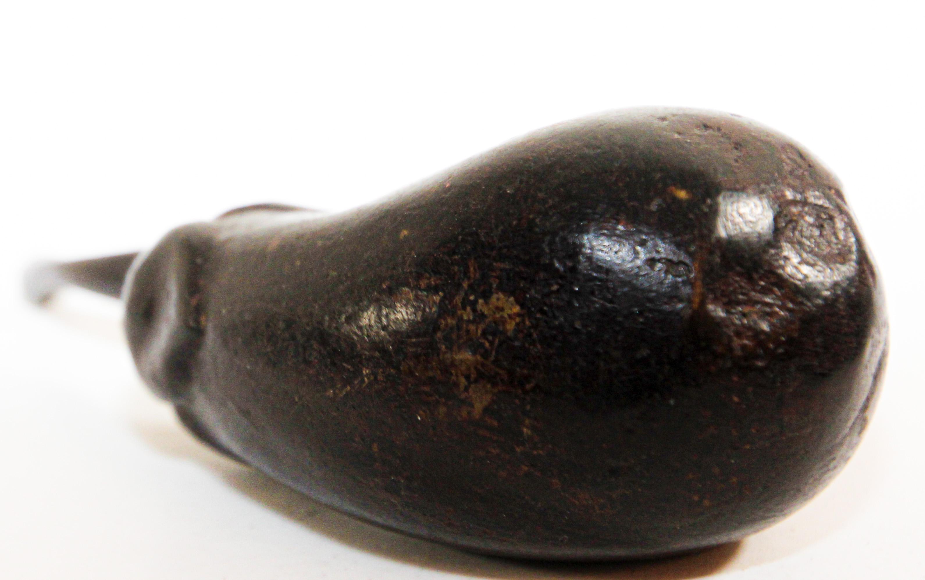 Organic Modern Two Heavy Sculpture Bronze Eggplant Paperweight For Sale