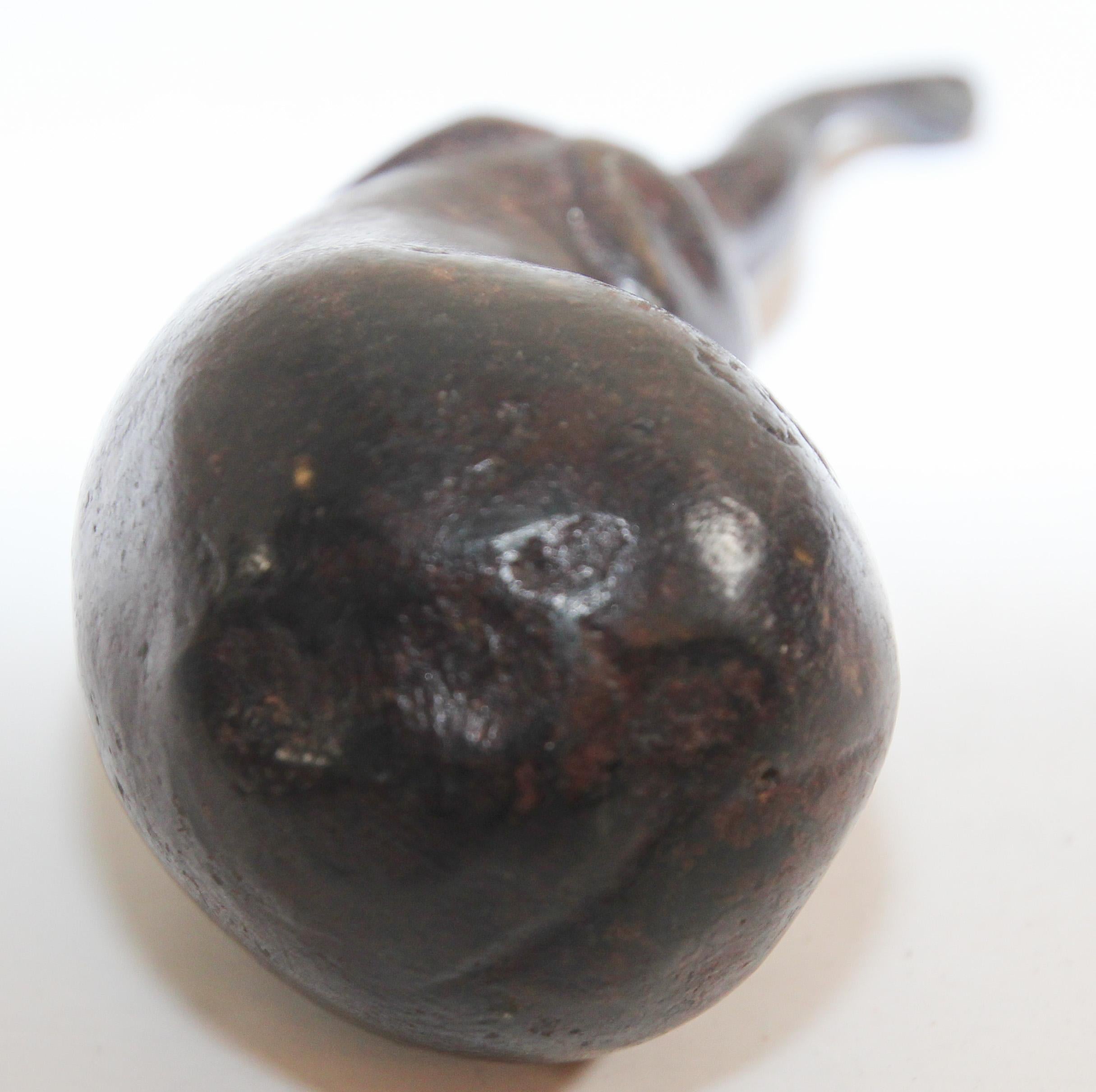 French Two Heavy Sculpture Bronze Eggplant Paperweight For Sale