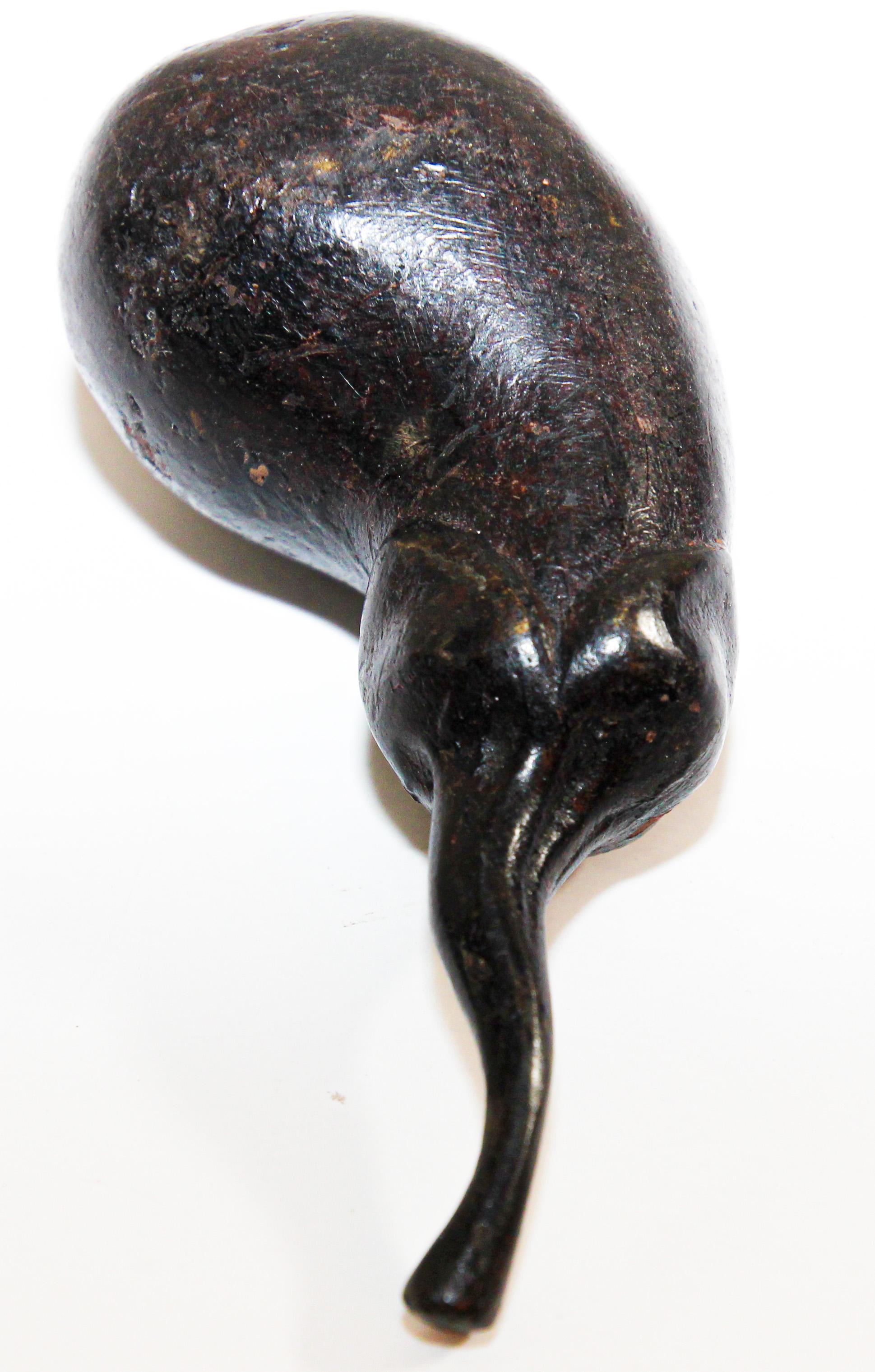 Two Heavy Sculpture Bronze Eggplant Paperweight In Good Condition For Sale In North Hollywood, CA