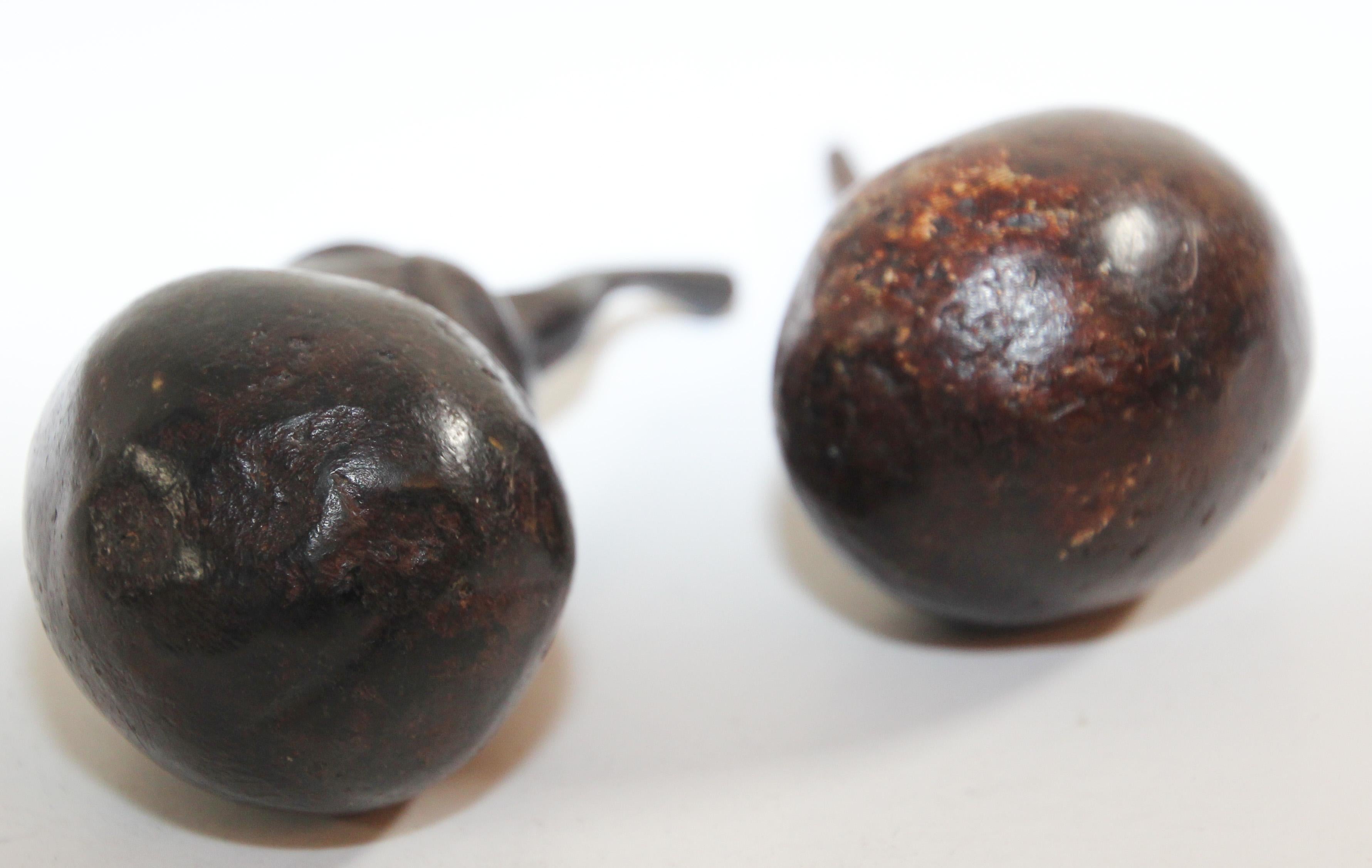 Two Heavy Sculpture Bronze Eggplant Paperweight For Sale 1