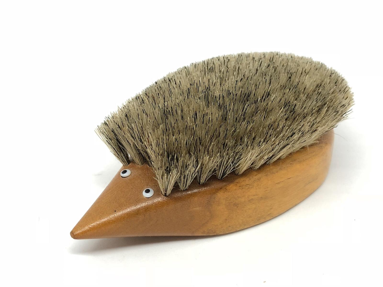 Two Hedgehog Brushes Teak Wood Danish Design, 1960s In Good Condition In Nuernberg, DE