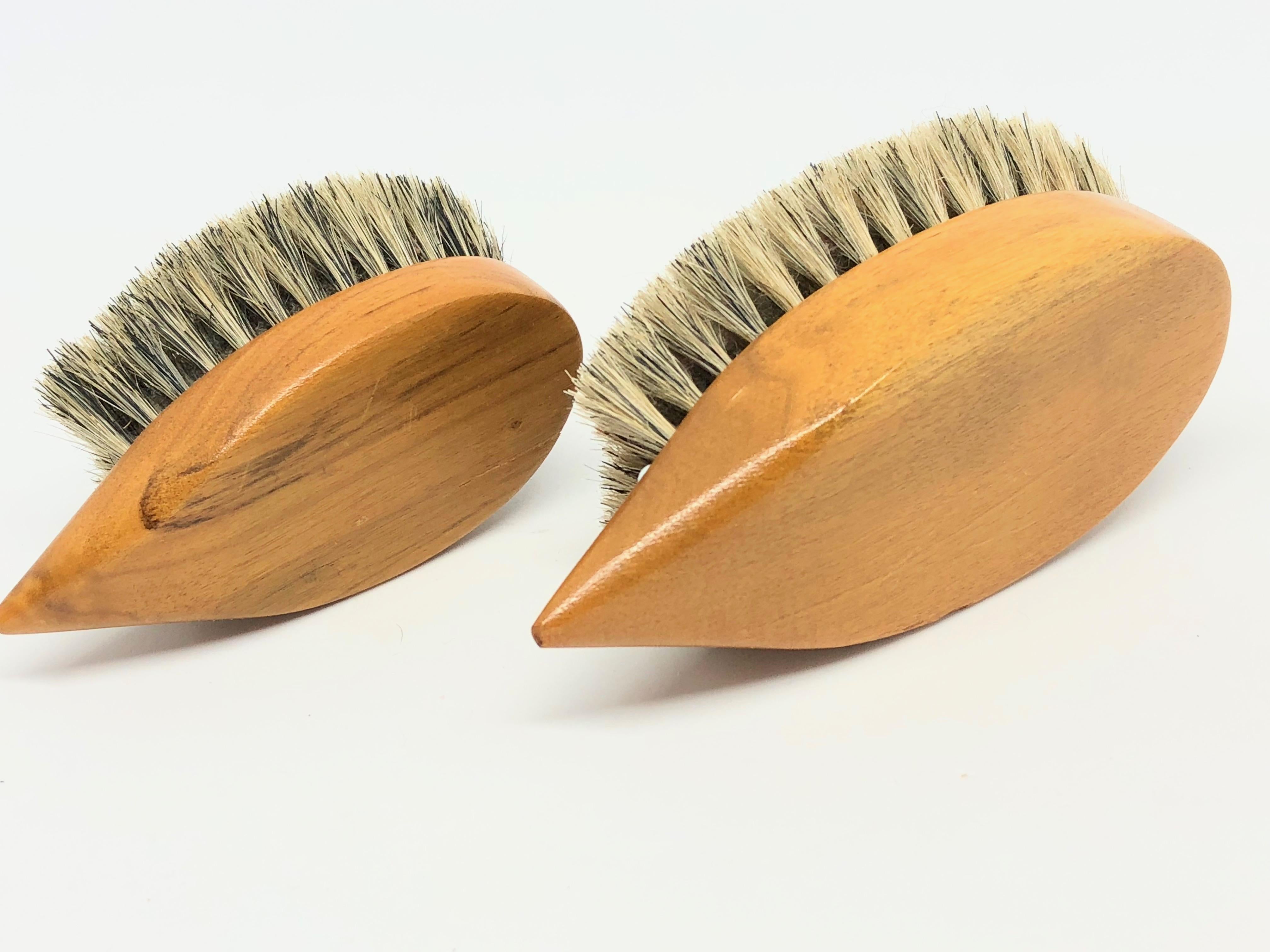 Two Hedgehog Brushes Teak Wood Danish Design, 1960s 3