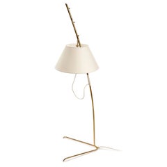 One of Two Height Adjustable Kalmar Brass Floor Lamps 'Cavador' No. 2098, 1960