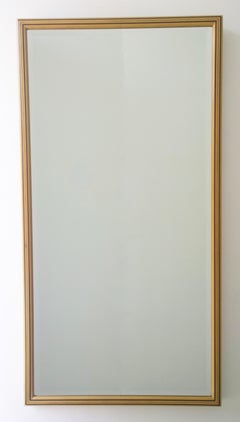 Two Henredon "Scene Two" Oakwood w/ Ebony Inlays and Beveled Glass Wall Mirrors