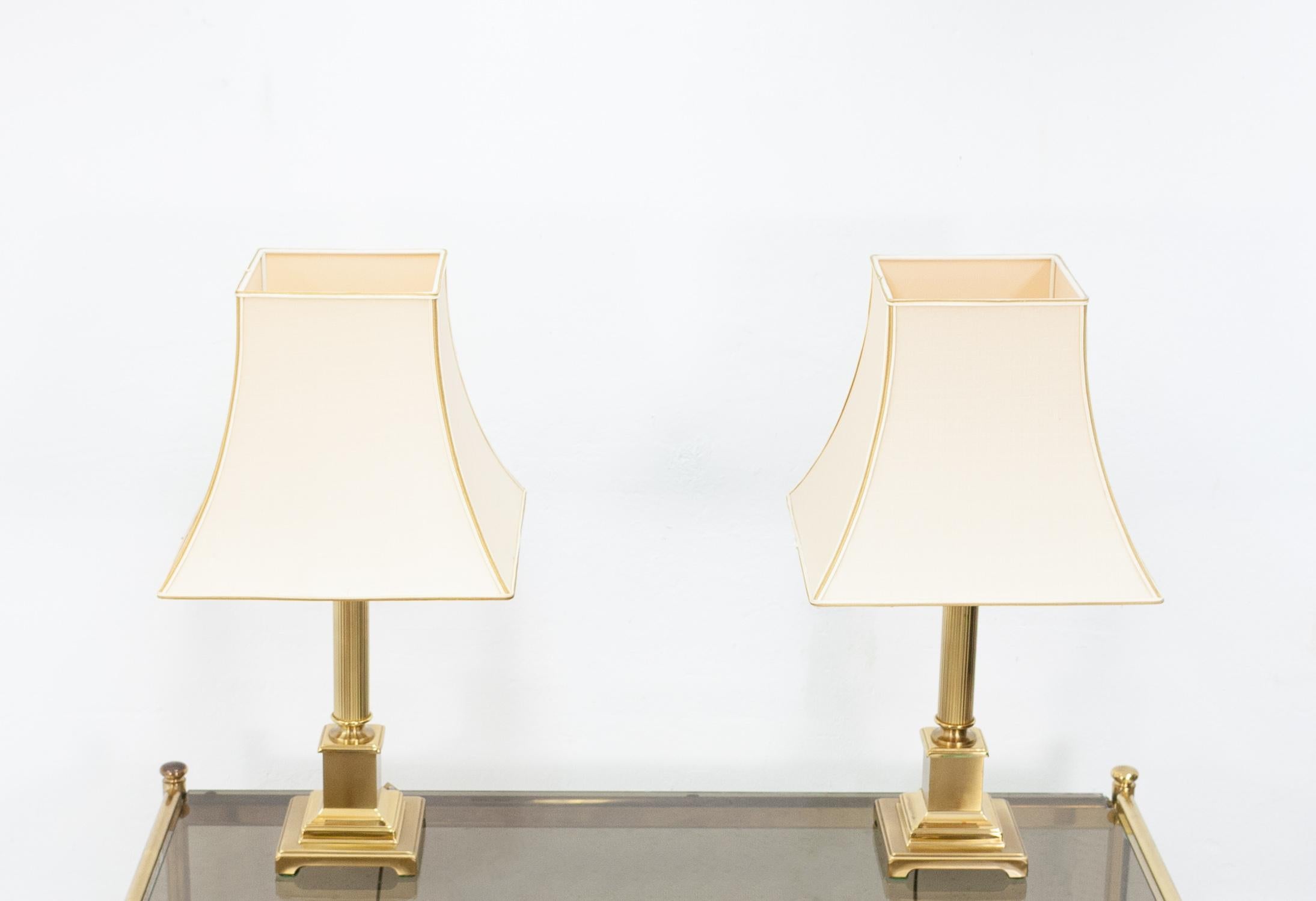 Post-Modern Two Herda Brass Table Lamps